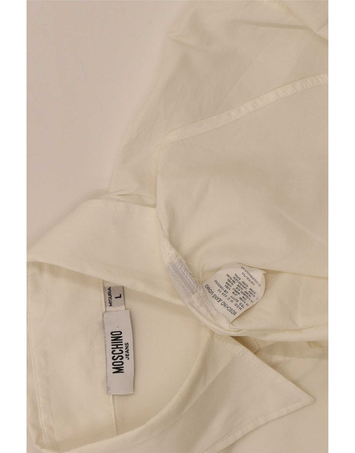 Moschino Hombre Camisa Grande Algodón Blanco