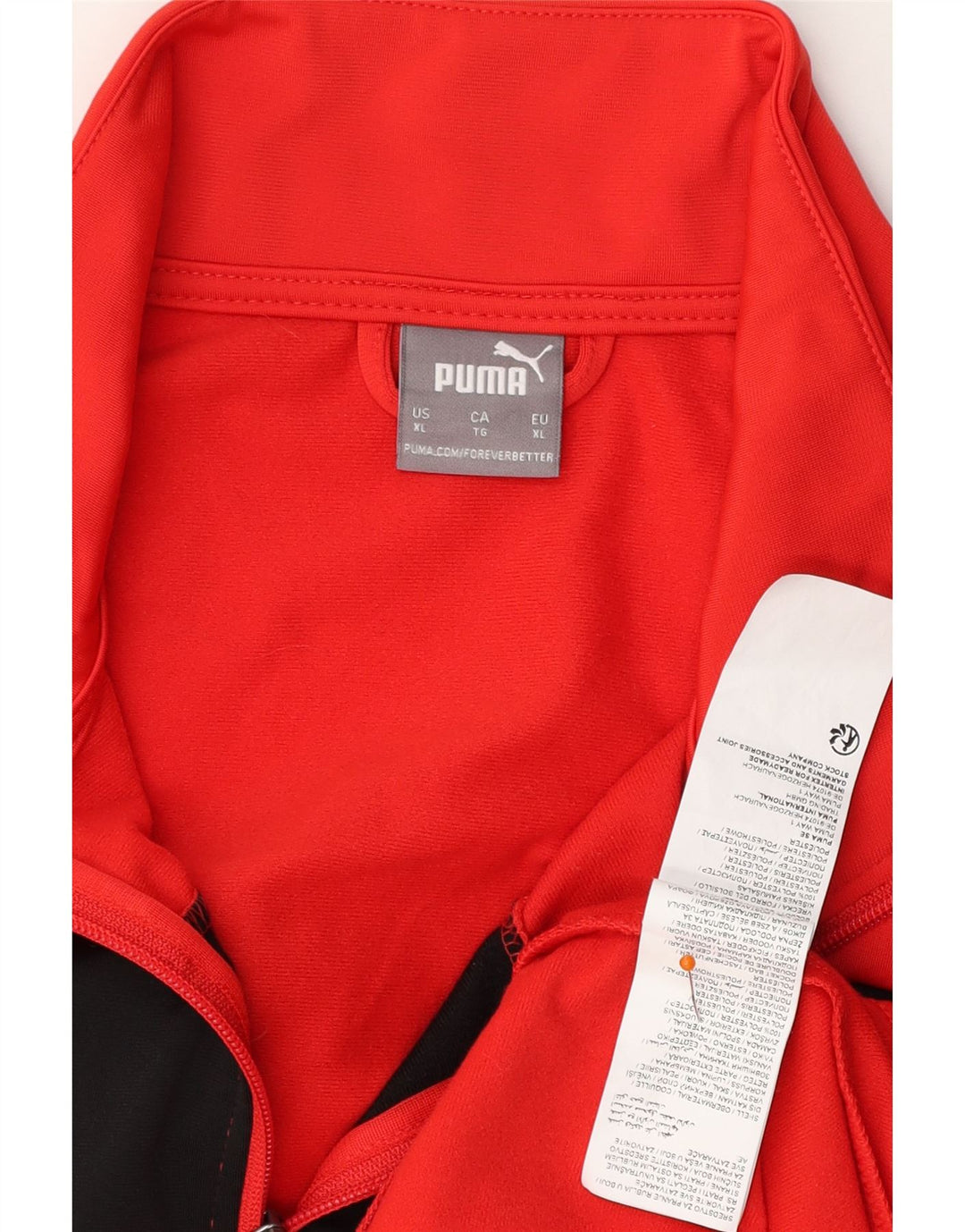 PUMA Chaqueta de chándal para hombre XL Poliéster color block rojo