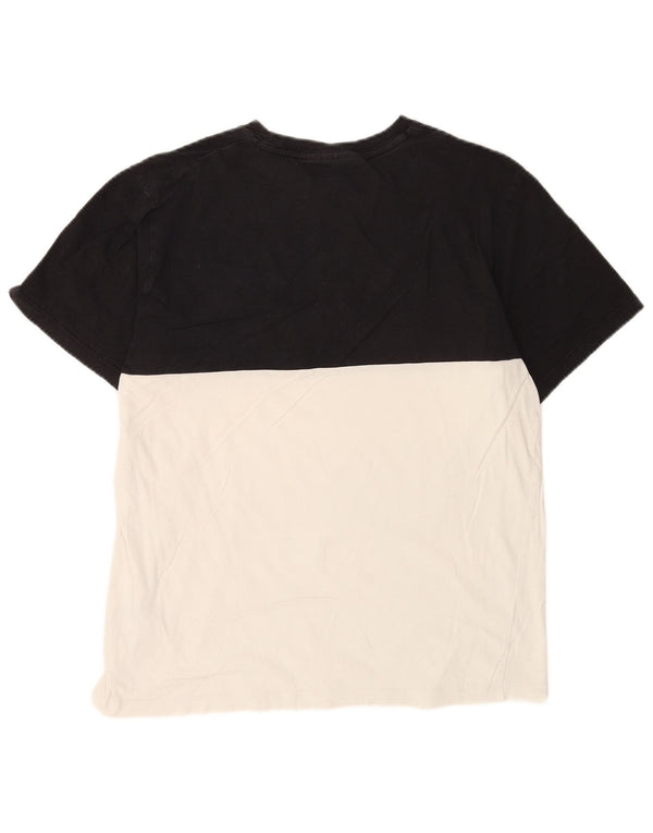 Fila Camiseta gráfica para hombre Top Medium Black Colourblock Cotton