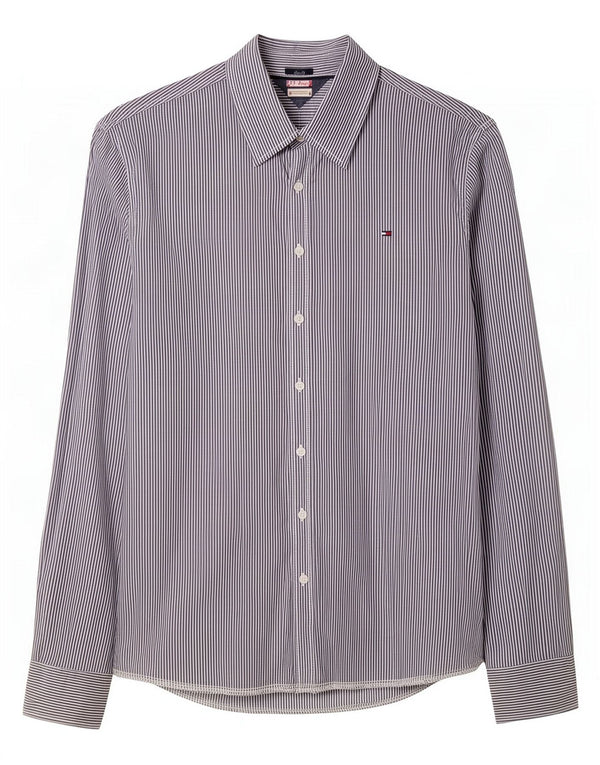 Tommy Hilfiger Camisa Slim Fit para Hombre 2XL Algodón Gris a Rayas