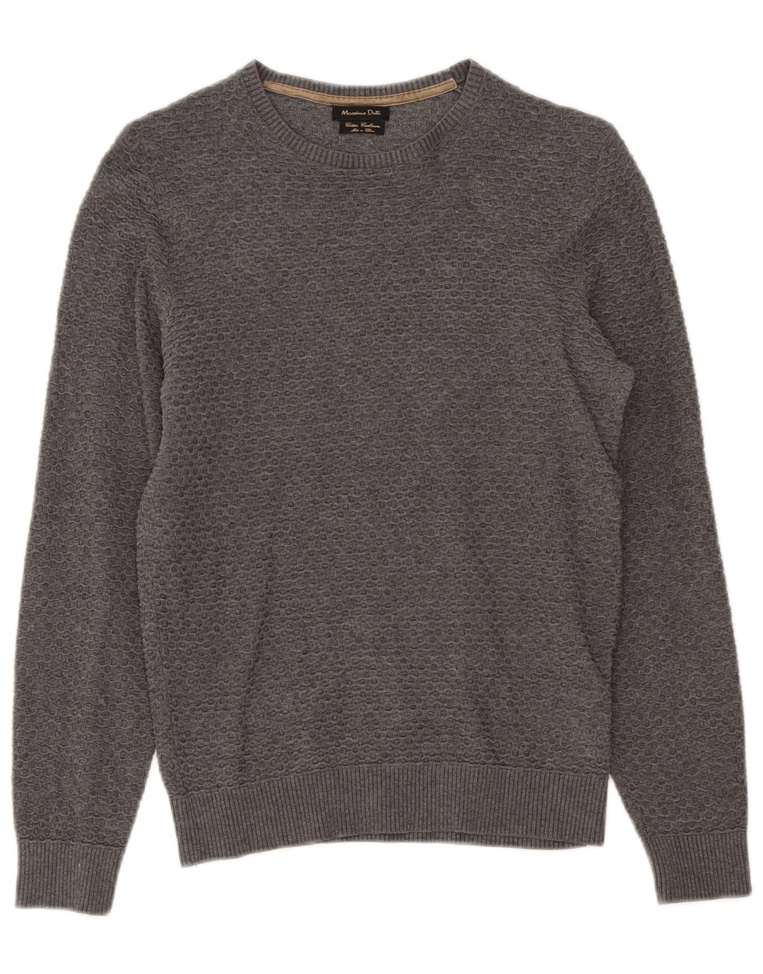 Massimo Dutti Jersey Cuello Barco Hombre Small Gris Algodón