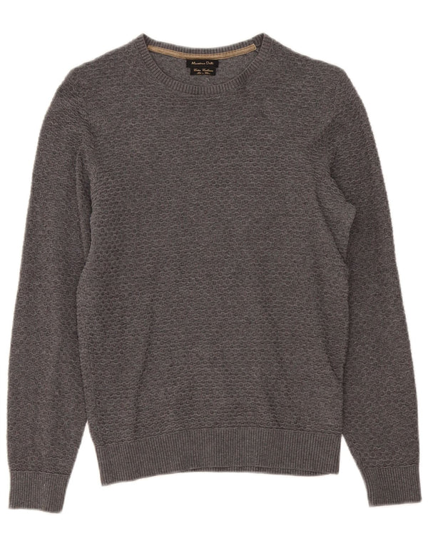 Massimo Dutti Jersey Cuello Barco Hombre Small Gris Algodón