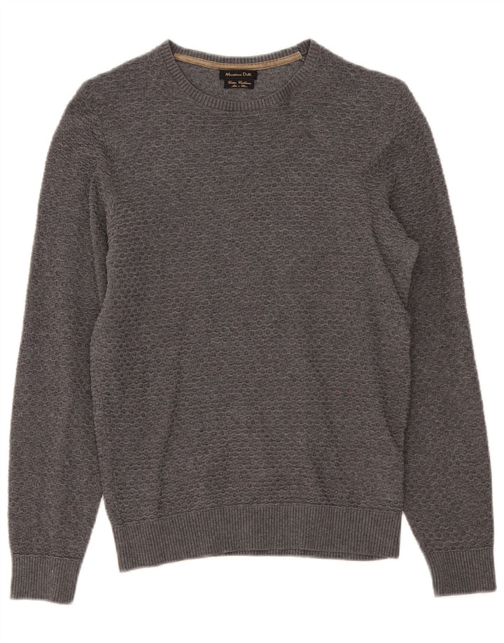 Massimo Dutti Jersey Cuello Barco Hombre Small Gris Algodón