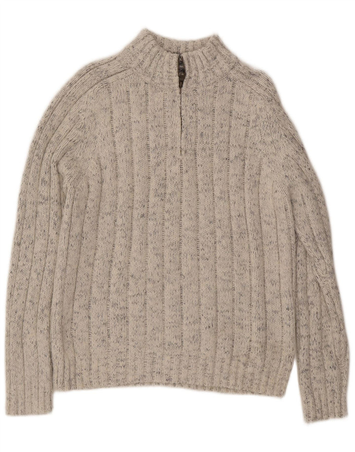 Marks & Spencer Jersey De Cuello Con Cremallera Para Hombre Acrílico Moteado Beige Medio
