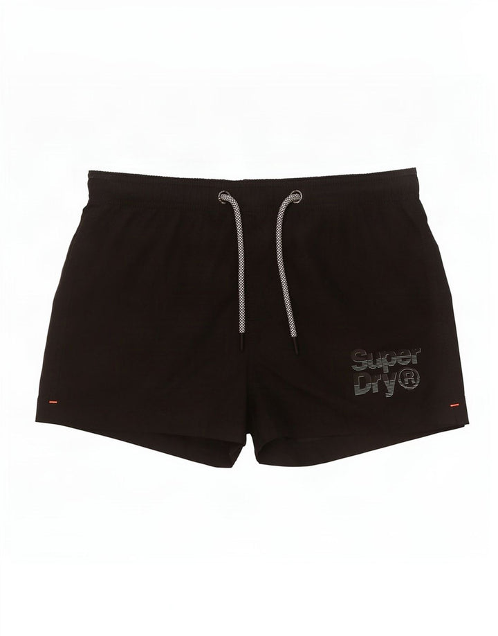 Superdry Bañador con gráfico para hombre, talla grande, poliéster negro