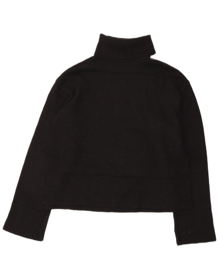 Zara - Jersey con cuello vuelto para mujer, talla M, viscosa negra, Reino Unido 44