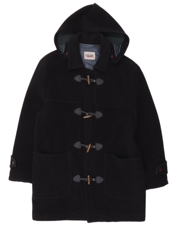 VINTAGE Abrigo de lona con capucha para hombre Reino Unido 42 XL Azul marino