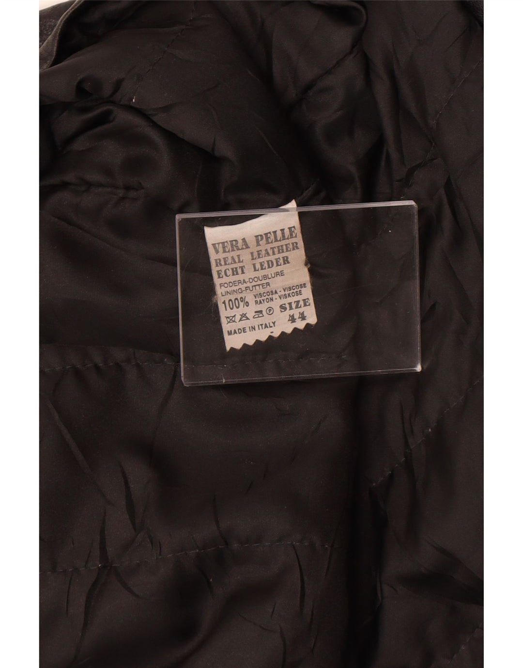 Chaqueta de cuero vintage para mujer IT 44 Cuero negro medio