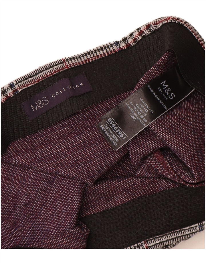 Marks & Spencer Falda recta para mujer UK 44 Grande W32 Poliéster a cuadros gris