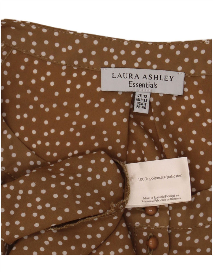 Laura Ashley Blusa para mujer UK 42 Poliéster con lunares marrón medio