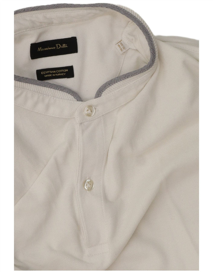 Polo Massimo Dutti Hombre 2XL Blanco Algodón