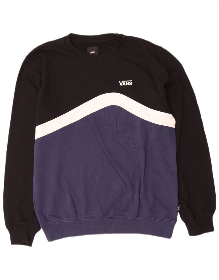 Vans Hombre Sudadera Jumper Small Negro Colorblock Algodón