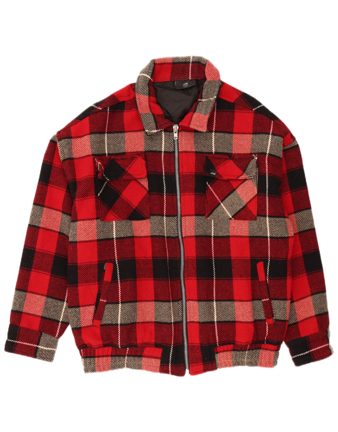 LFDY Chaqueta bomber para hombre UK 40 Large Red Check Wool