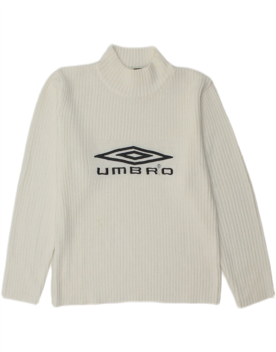 UMBRO Jersey con cuello de tortuga gráfico para mujer UK 40 Acrílico blanco mediano