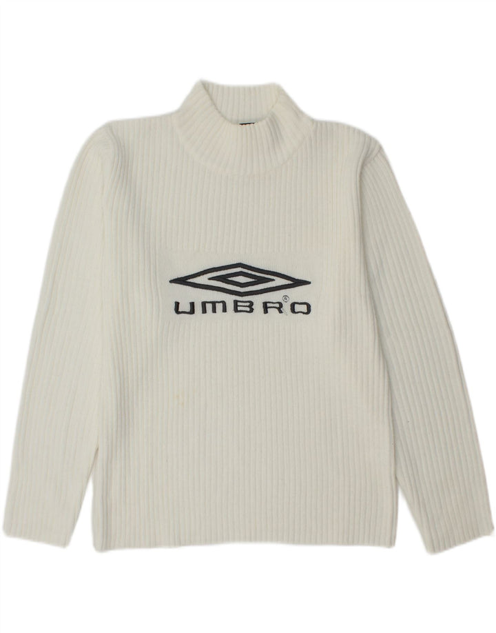 UMBRO Jersey con cuello de tortuga gráfico para mujer UK 40 Acrílico blanco mediano
