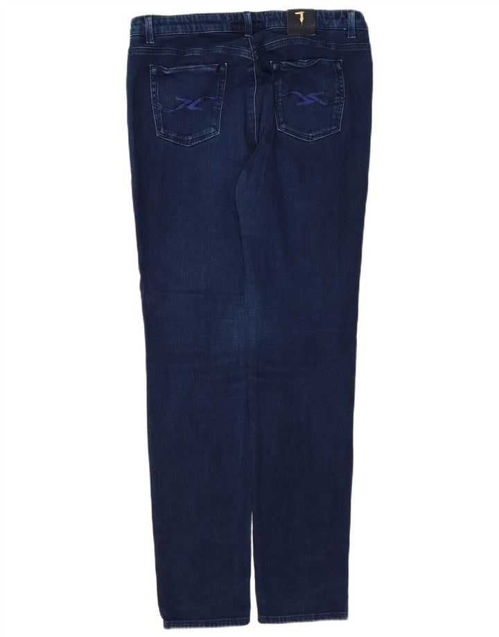 TRUSSARDI Vaqueros ajustados para mujer IT 49 XL W35 L32 Azul marino Poliéster