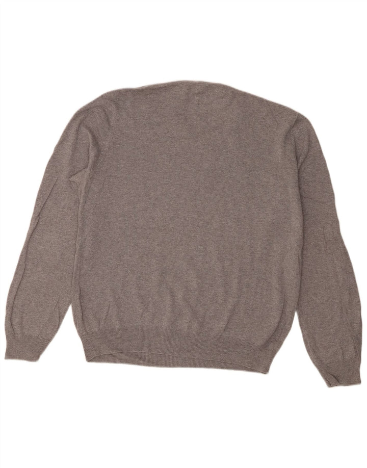 Marks & Spencer Jersey con cuello en V para hombre de algodón gris medio
