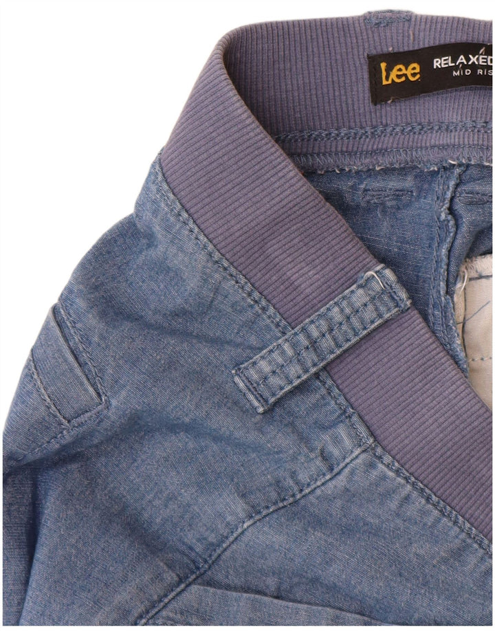 Lee Bermudas para mujer de talle medio, pantalones cortos cargo US 10 grande W30 algodón azul