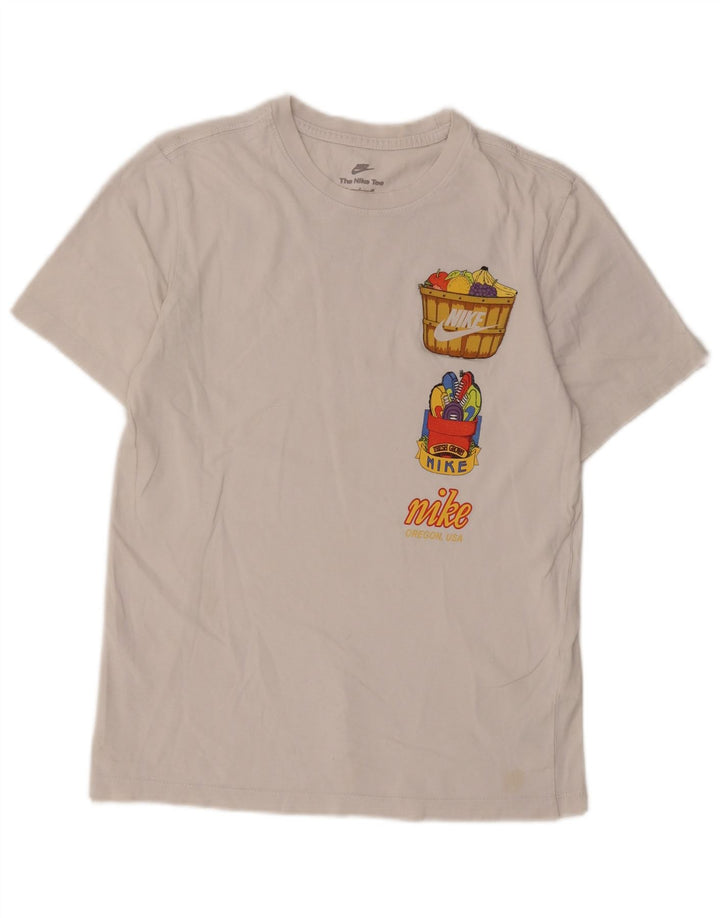 Nike - Camiseta gráfica para hombre, talla pequeña, algodón blanco