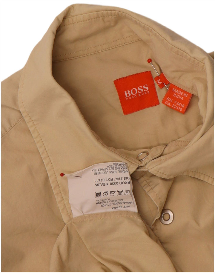 Camisa Hugo Boss Hombre Manga Corta Algodón Beige Medio