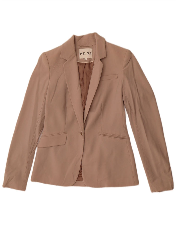Reiss Chaqueta tipo blazer con 1 botón para mujer UK 6 XS Lana beige