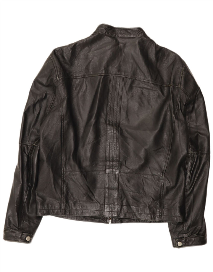 Chaqueta de cuero vintage para hombre IT 52 XL Negro
