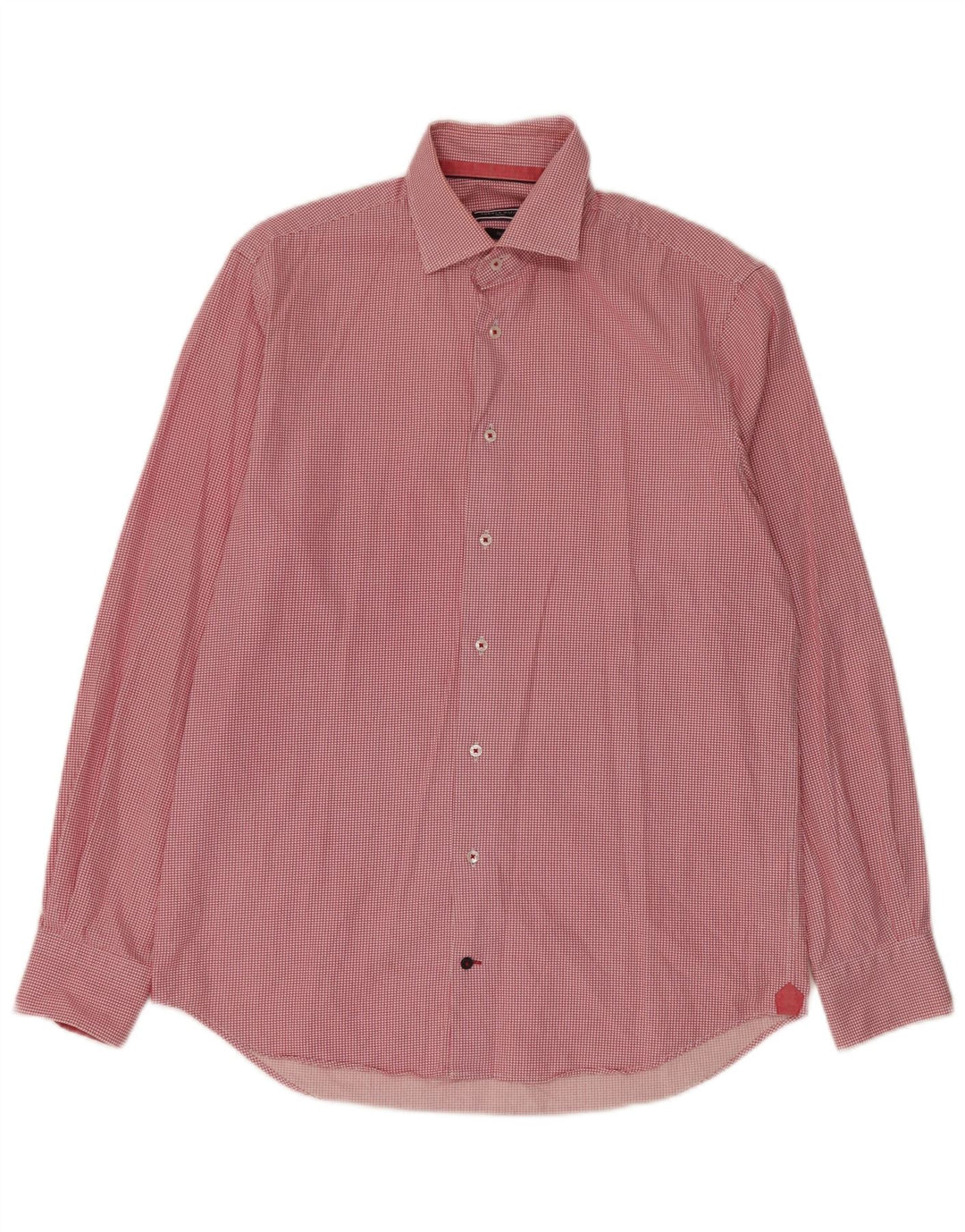 Tommy Hilfiger Camisa a medida para hombre Talla 39 15 1/2 Mediano Pata de gallo roja