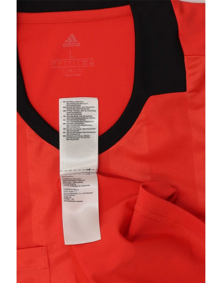 Adidas Hombre Camiseta Top Grande Rojo Colorblock Poliéster