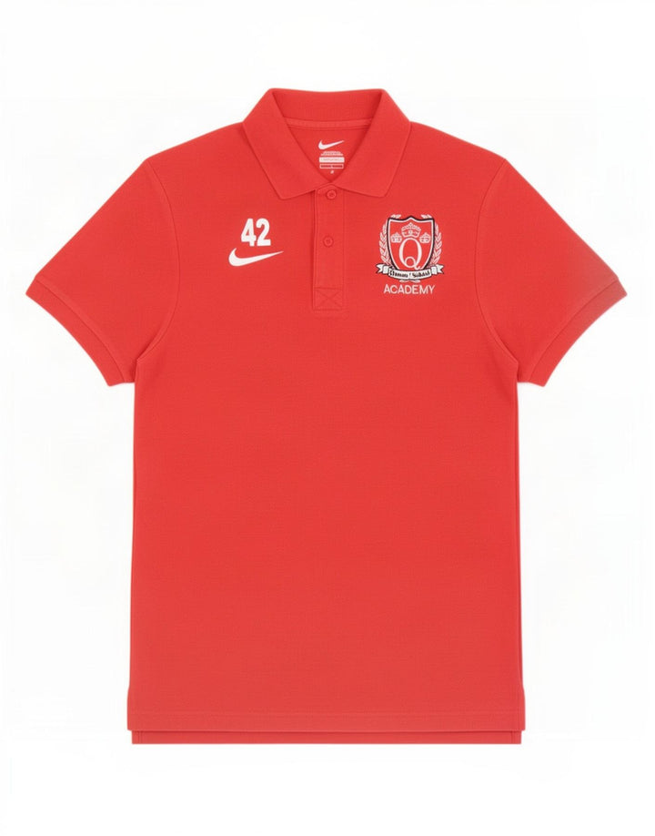 Nike Polo gráfico para hombre pequeño de algodón rojo