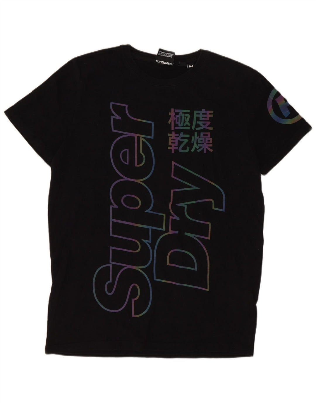 Superdry Camiseta con gráfico gráfico para hombre, parte superior mediana de algodón negro