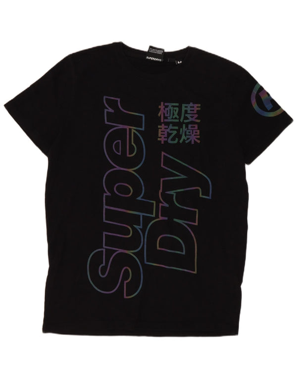 Superdry Camiseta con gráfico gráfico para hombre, parte superior mediana de algodón negro