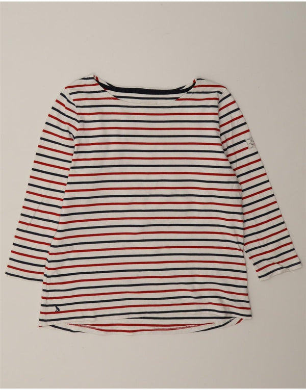 Joules Top para mujer manga 3/4 UK 46 Algodón a rayas blanco grande