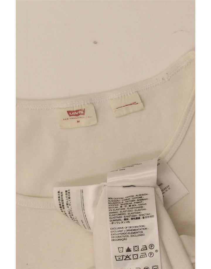 Levi's Camiseta para mujer Top UK 12 Medium White Cotton