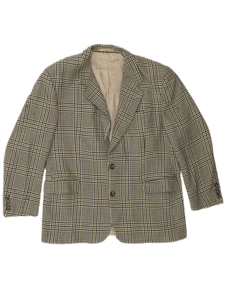 HUGO BOSS Chaqueta tipo blazer de 2 botones para hombre UK 40 Large Green Houndstooth
