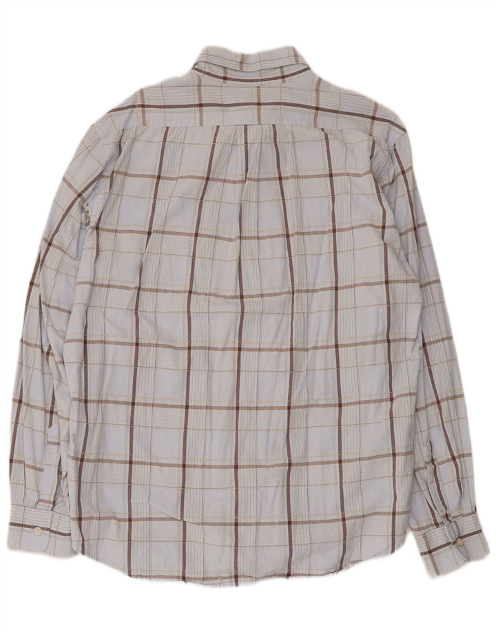 Camisa Hombre Trussardi Jeans XL Algodón Cuadros Azul