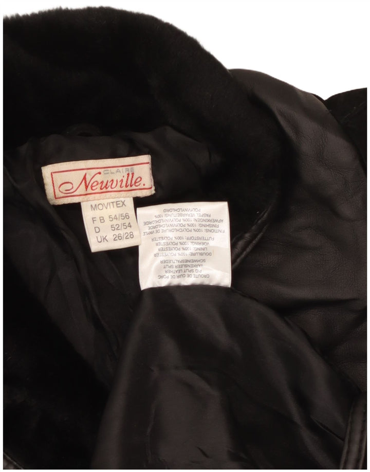 Neuville Chaqueta de ante para mujer UK 36/28 5XL Cuero negro