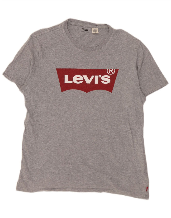 Levi's Camiseta gráfica para hombre Top de algodón moteado en gris medio