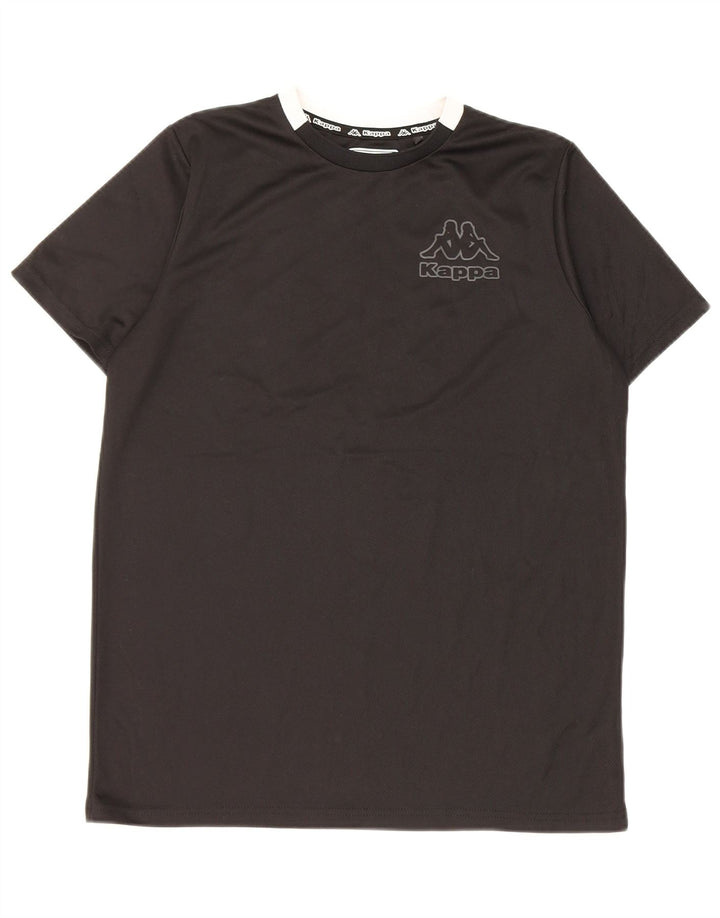 Kappa Camiseta para niño 14-15 años Negro Colorblock Poliéster