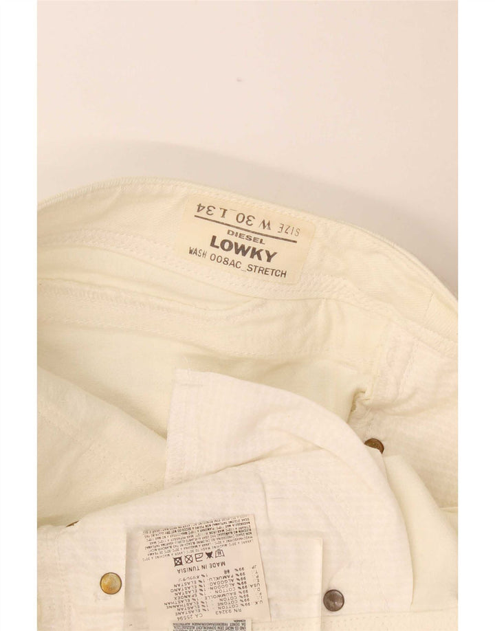 Diesel Mujer Lowky Slim Jeans W30 L34 Algodón Blanco Roto