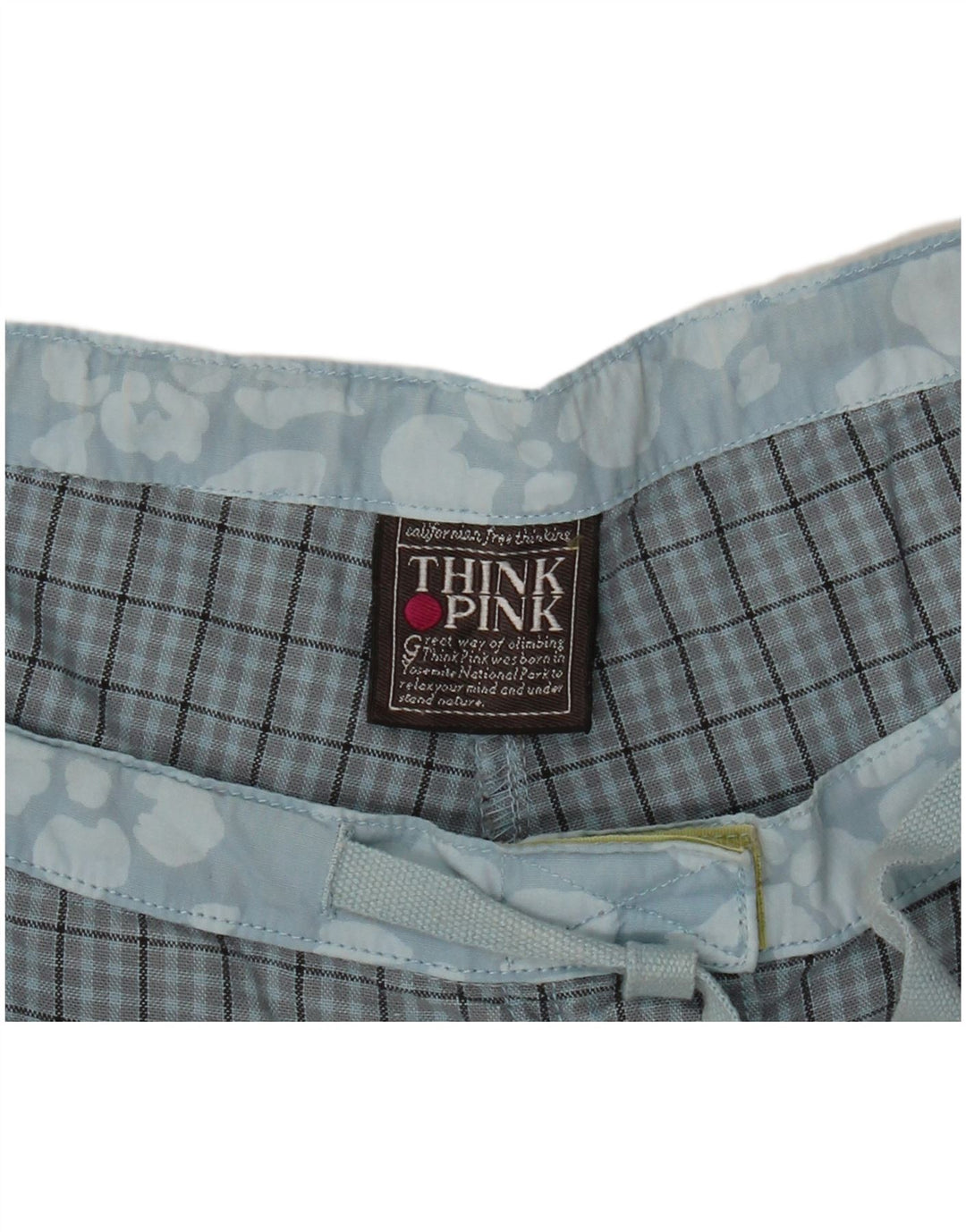 Pantalones capri para mujer Think Pink W32 L21 Blue Check