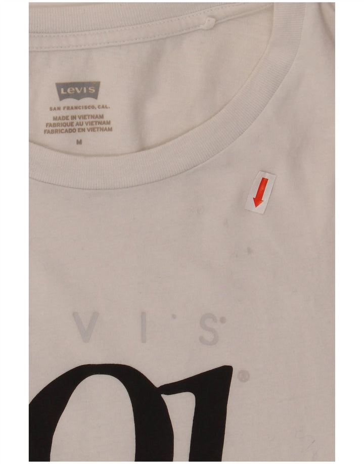 LEVI'S Camiseta gráfica para mujer Top UK 44 Medium White