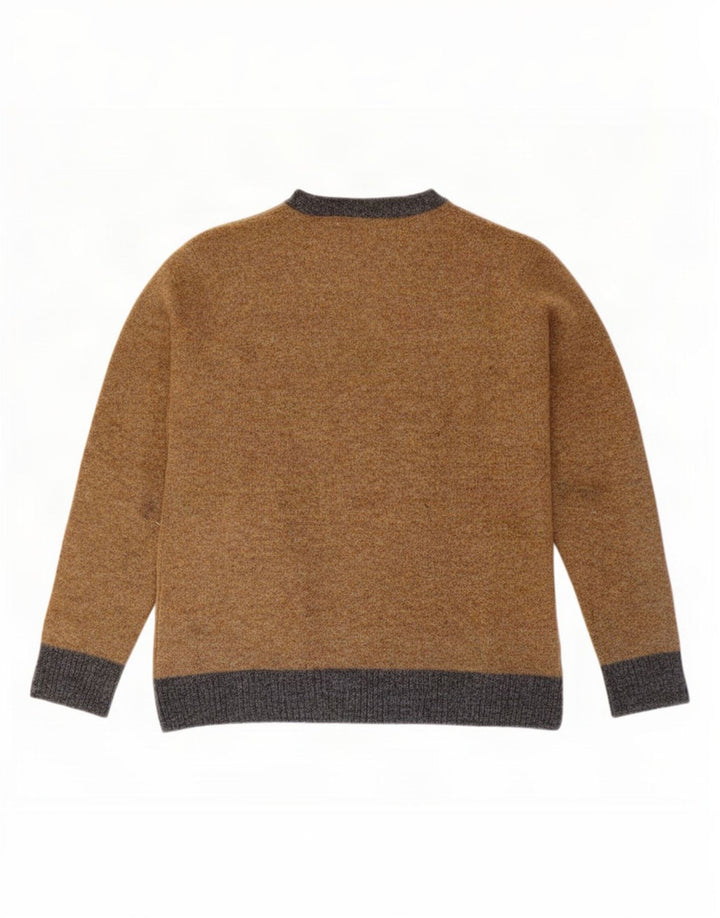 Brooksfield Hombre Jersey Con Cuello Redondo De Lana Color Block Marrón Medio