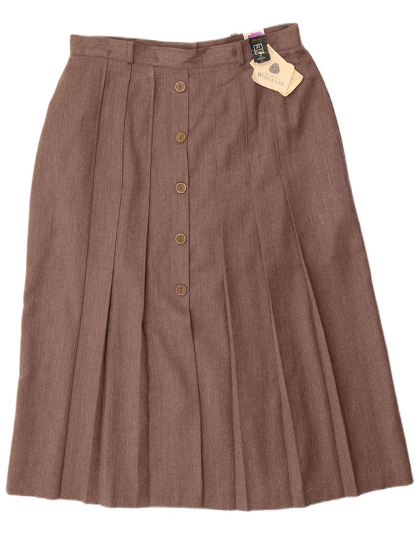 St. Bernard Falda Plisada Midi para Mujer UK 20 2XL W34 Lana Marrón