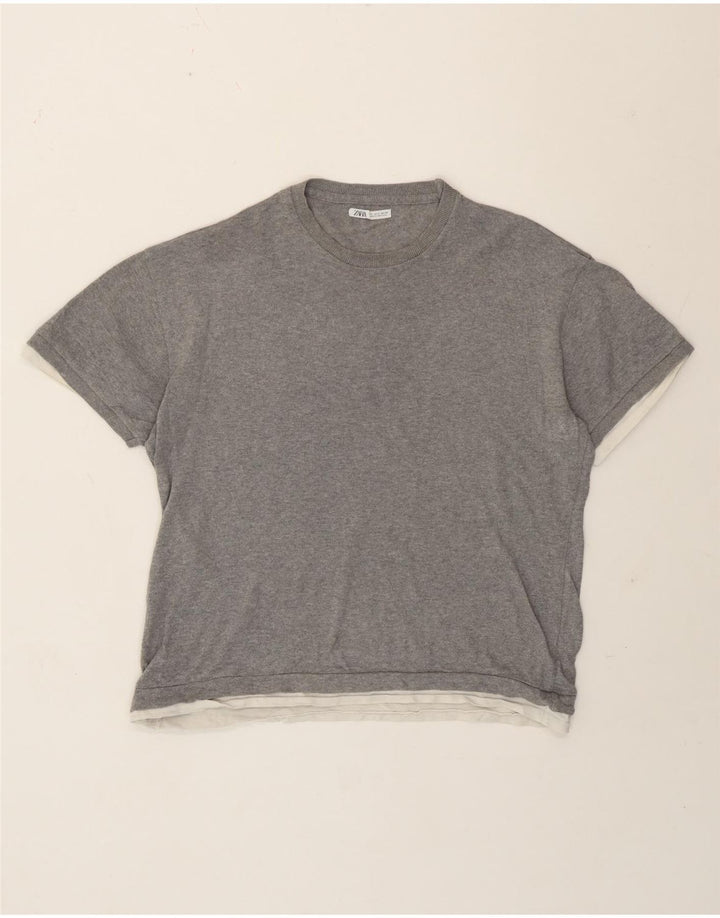 Zara Hombre Camiseta Top Small Gris