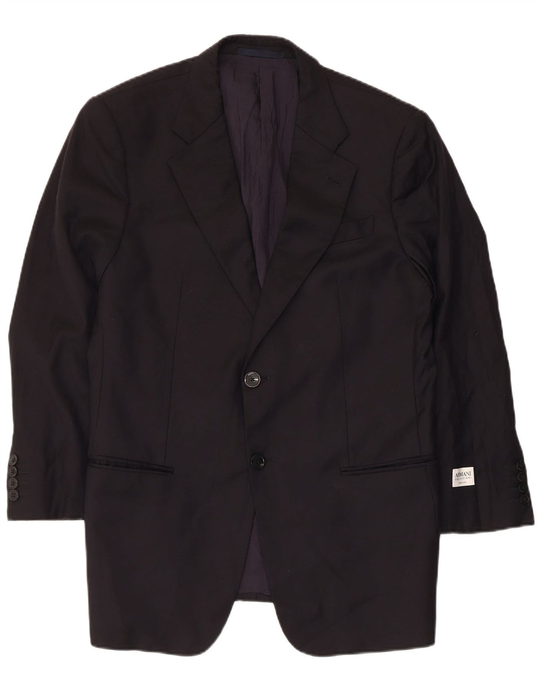 Armani Collezioni Chaqueta tipo blazer de 2 botones para hombre IT 50 Large Lana negra