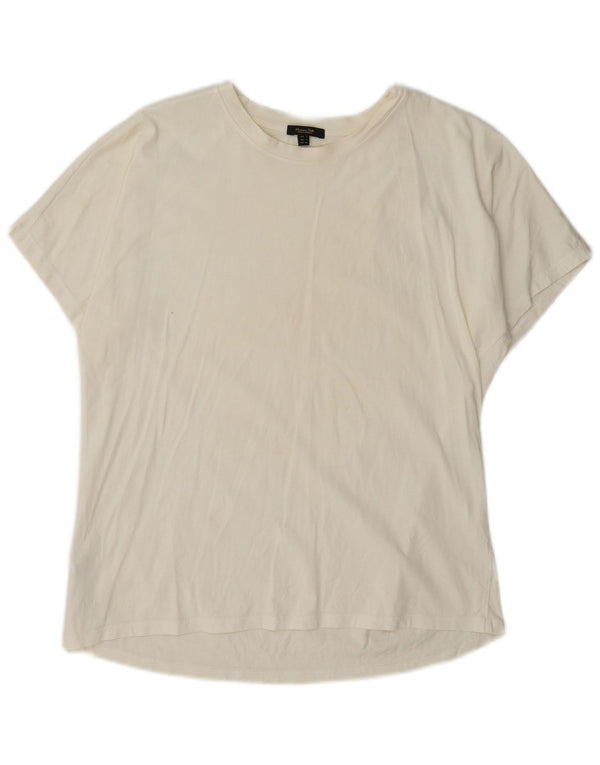 Massimo Dutti Camiseta Oversize Mujer Top UK 10 Small Blanco Algodón