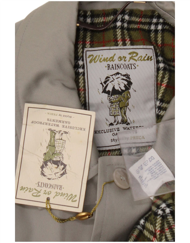 VINTAGE Gabardina holgada para hombre IT 44 XS Poliéster beige