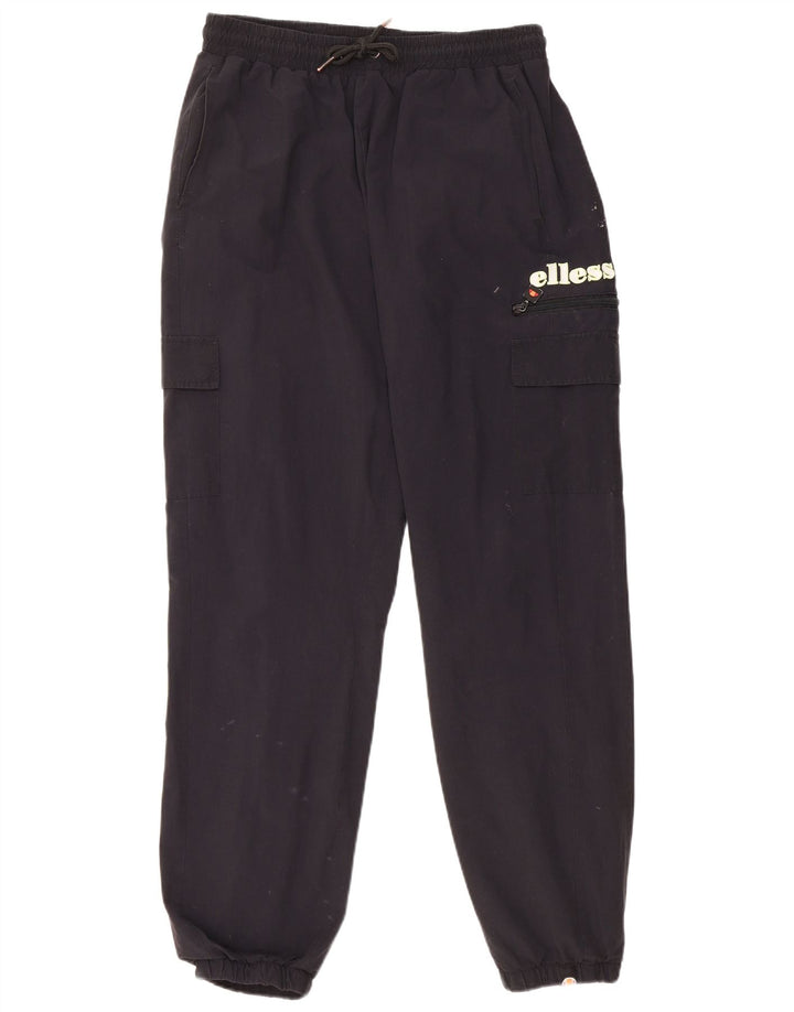 Ellesse Hombre Cargo Chándal Pantalones Joggers Large Nylon Negro