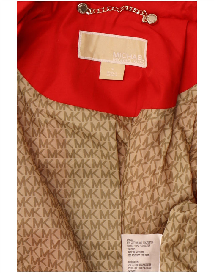 MICHAEL KORS Gabardina para mujer Reino Unido 12 Algodón rojo mediano