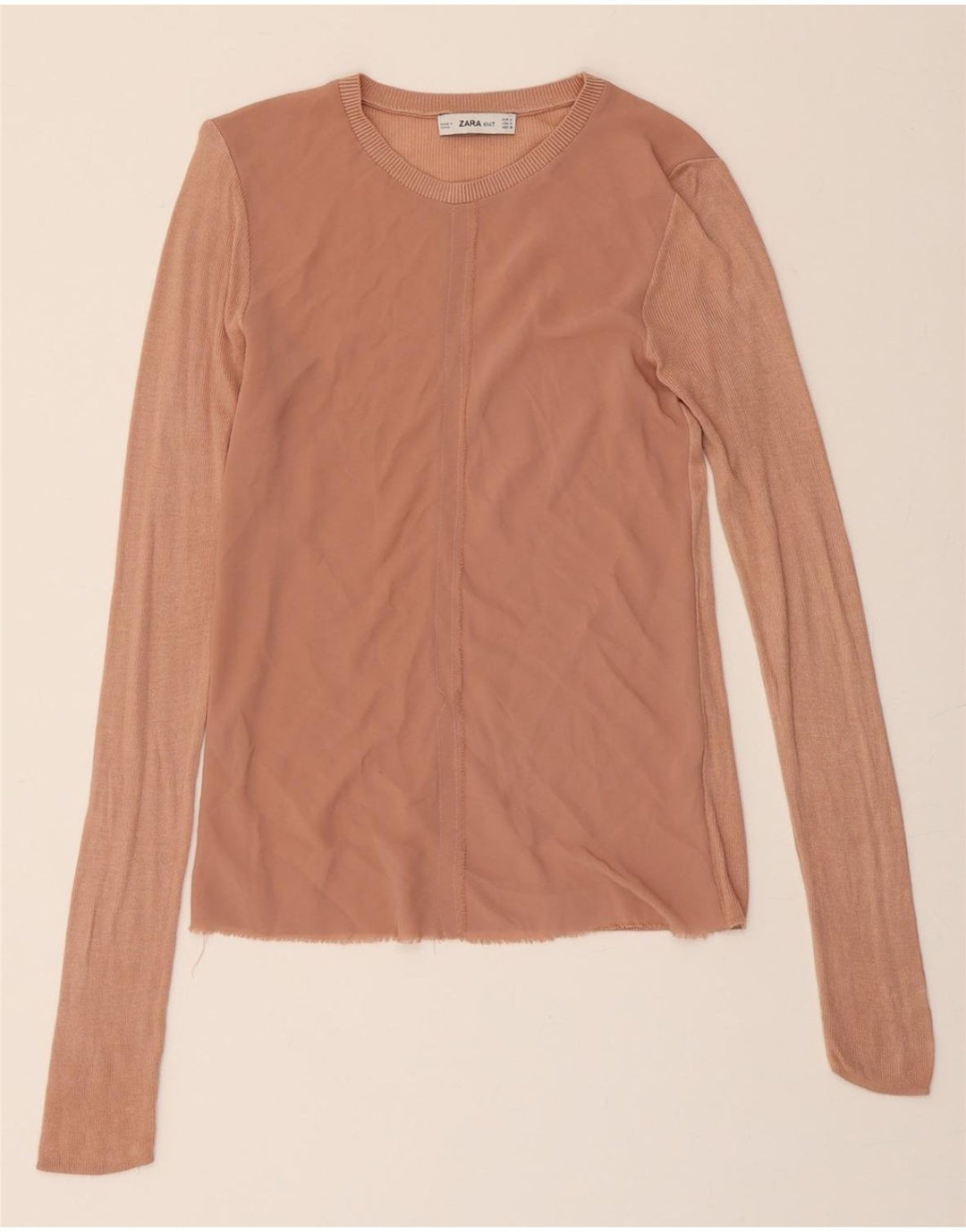 ZARA Womens Crew Neck Jumper Sweater UK 12 Medium Pink Vintage Zara and Second-Hand Zara from Messina Hembry 